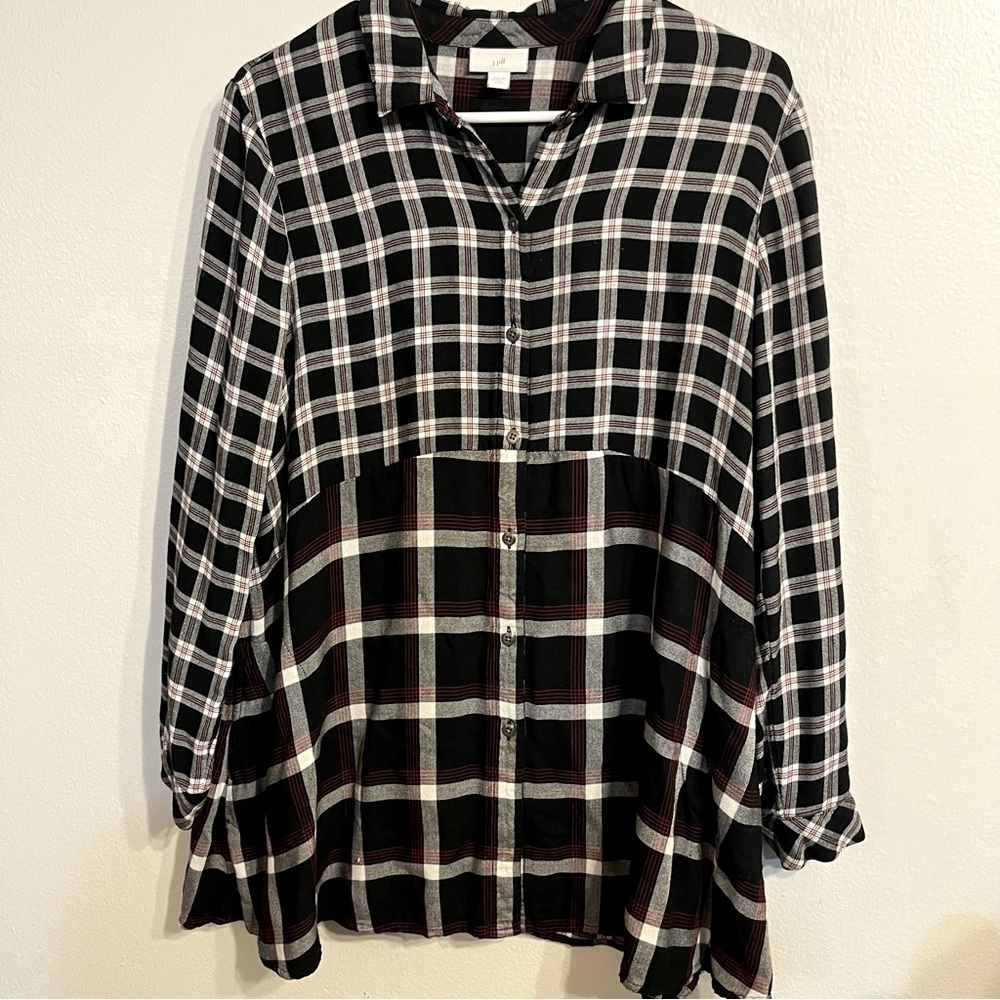 J. Jill Plaid Long Sleeve top size MP